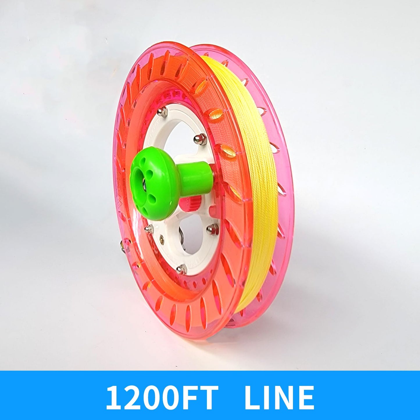 Simxkai Kite String Reel and Spool, Line Winder With Lock, 10in With 2000 Feet Line (Red)