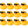 Chivao 12 Pcs Rubber Ducks With 12 Sunglasses/ Hats/ Headwear/ Scarf Small Mini Cruise Rubber Duckies Bathtub Toys In Bulk(Duck With Sunglasses,Yellow)