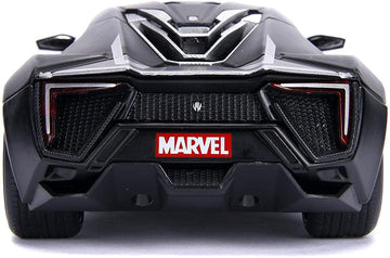 Marvel Black Panther & Lykan Hypersport Die-Cast Car, 1:24 Scalevehicle & 2.75 Collectible Figurine
