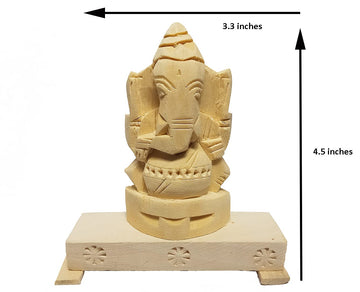 JDS Puja Articles - Vellerkku Root Vinayagar Original - Swetharka Ganesh - Thelle Gilledu Ganapathi - White Ganesha - with Stand