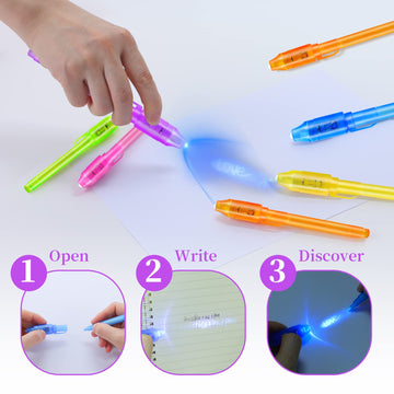 Enjocases 30 Pieces Invisible Ink Pen With Uv Light Spy Pen Magic Marker For Kids Secret Message Pens Party Favors Ideas Gifts E