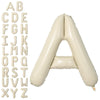 Letter Balloons Beige,40 Inch Letter A Balloons,A-Z Alphabet Name Foil Balloons,Big Single Cream Aluminum A Word Balloons Helium