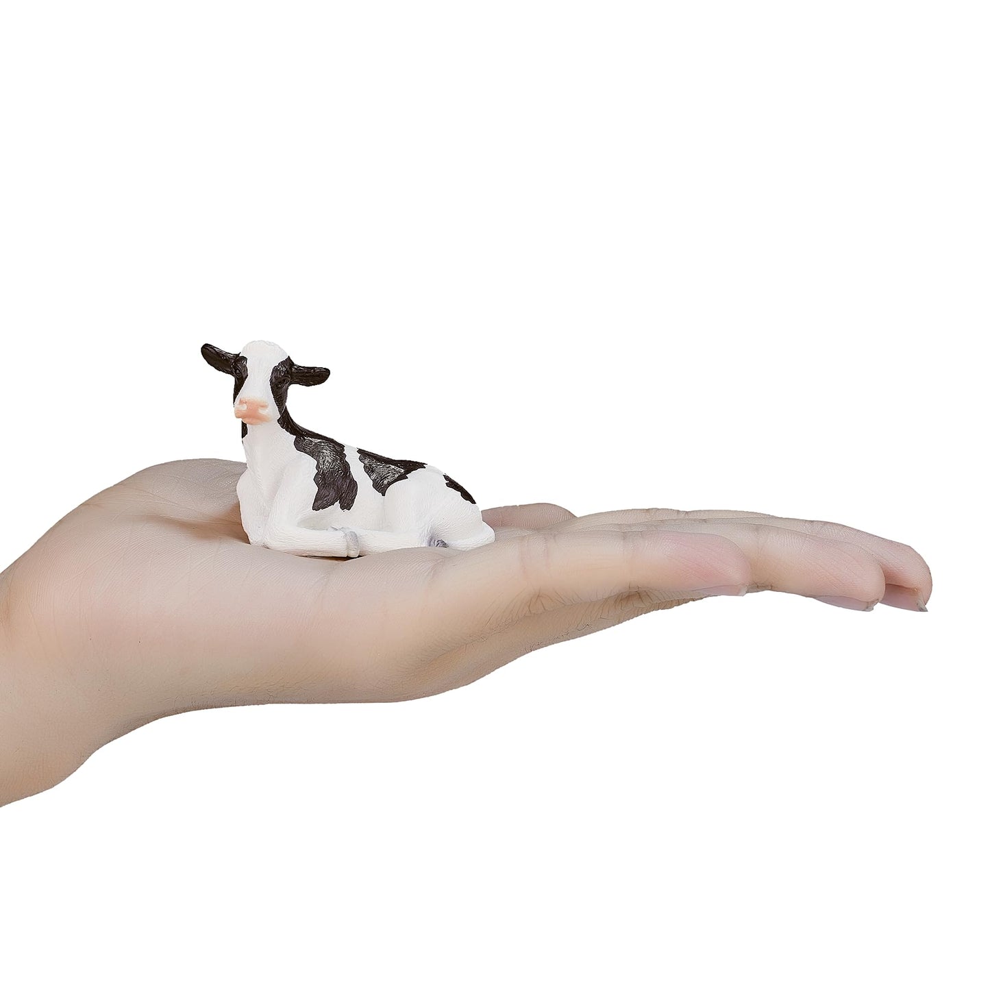 Mojo Holstein Calf Lying Down Realistic Farm Animal Hand Painted Toy Figurine