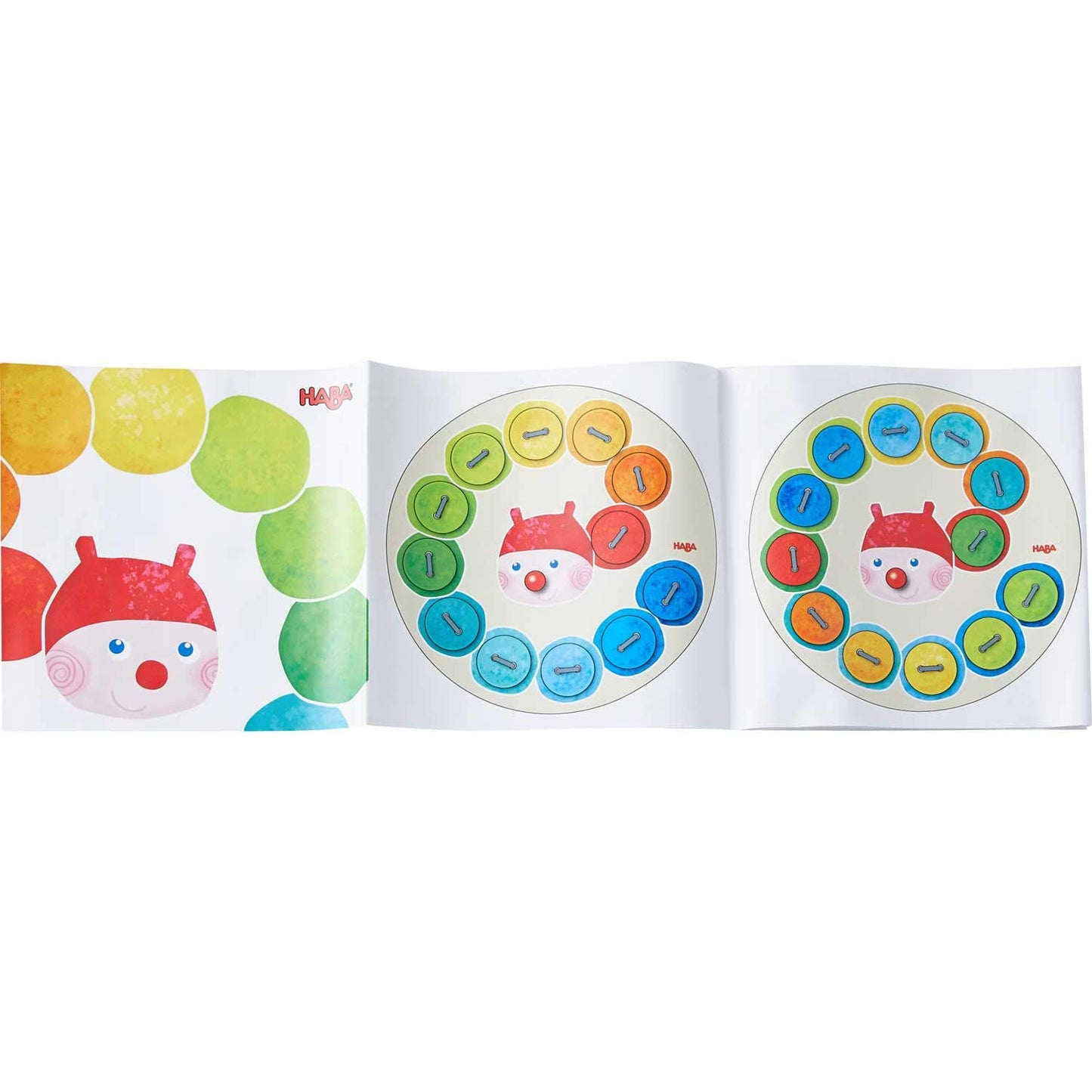 HABA Caterpillar Rainbow Preschool Learning Activity with Colors & Numbers, Threading Game & Fine Motor Skills Toy for Kids, Lac