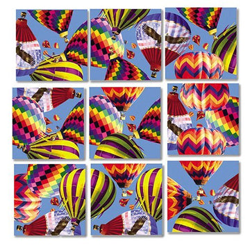 Bundle Of Scramble Squares B. Dazzle Puzzles For Seniors/Adults/Teens/Kids - 3 Puzzles Included - Hot Air Balloons, Planets And Candy With A Bonus Digital Timer