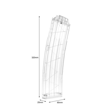 Worker 22-Darts Banana Magazine Clip Replacement For Nerf N-Strike Elite Toy (Clear)