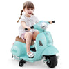 Costzon Toddler Motorcycle - Licensed Vespa Ride-On Toy, 6V Battery, Training Wheels, LED Headlight, 26"x15"x20", Blue, Model H1
