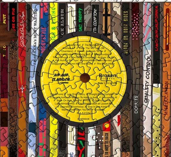 Luckies - Jigsaw Puzzle | Vinyl Records Shaped Jigsaw Board Game | Retro Inspired Wall Art & Wall Hanging | 200 Piece Jig Saw Puzzles | Mindfulness Gifts For Women & Men | Hip Hop Classics