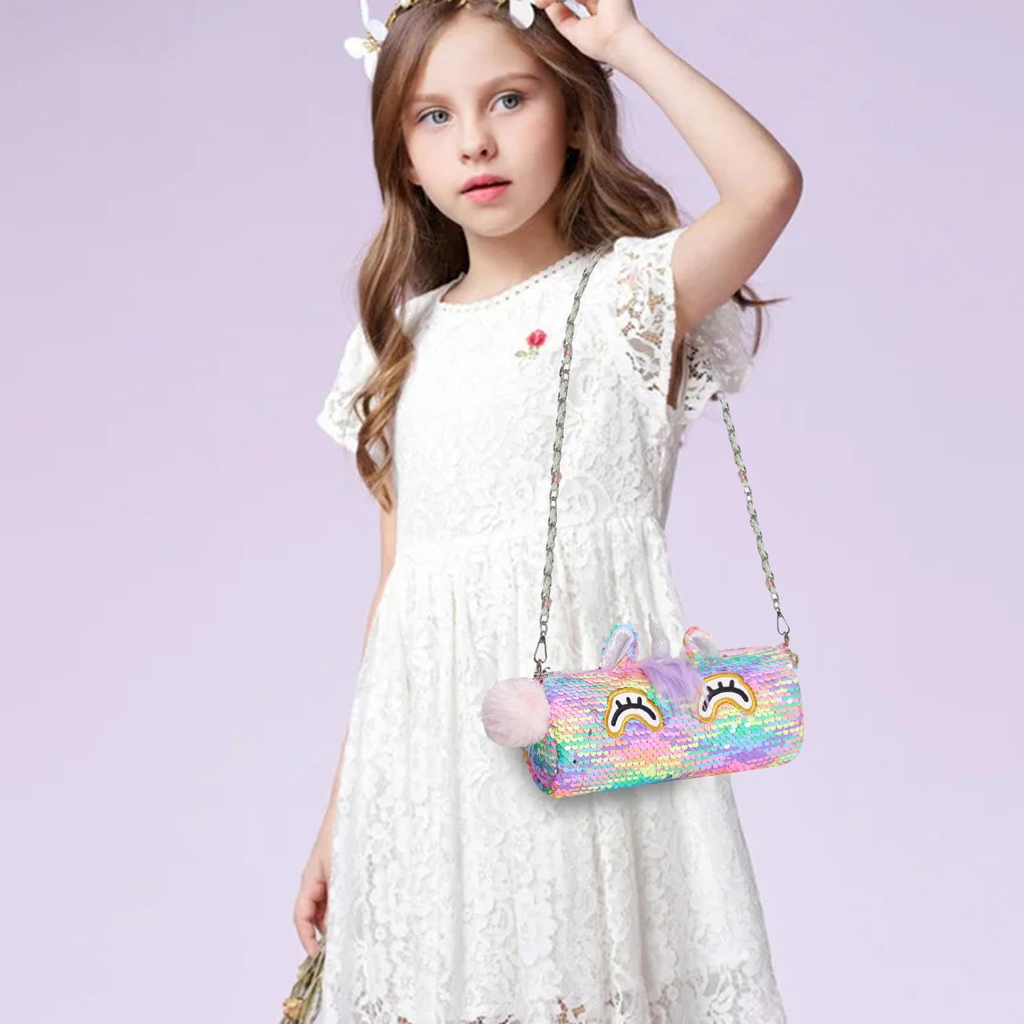 Cozyworld Unicorn Purse Flip Sequin Unicorn Toys Plush Animal Shaped Purse, Kids Fashion Handbags