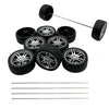 10Pcs Toy Car Wheels 32Mm Rubber Tire Wheels With Metal Shaft For Rc Car Truck Diy Model Toy Wheel Replacement Accessories (2.5X