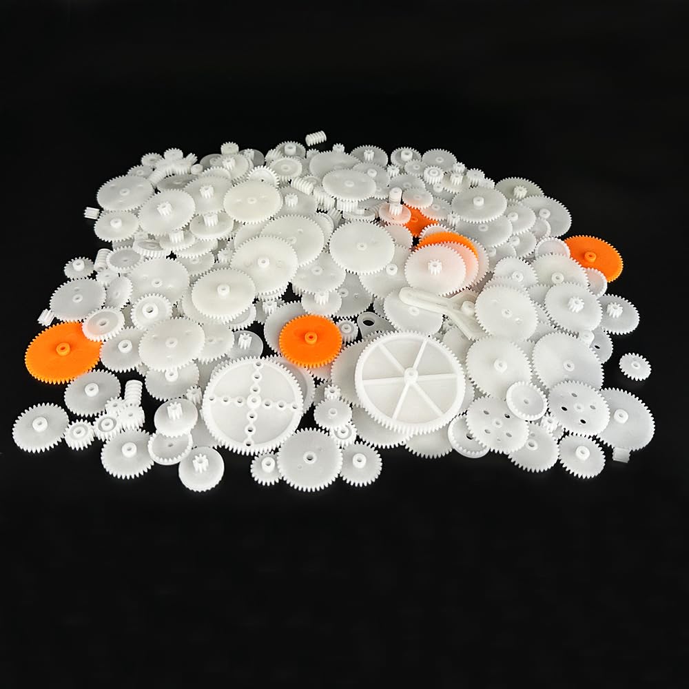 265Pcs White Plastic Gears Module 0.5 Gears For Dc Motor Diy Model Toys Rc Car Robot Gear Replacement Electric Motor Gears (265)