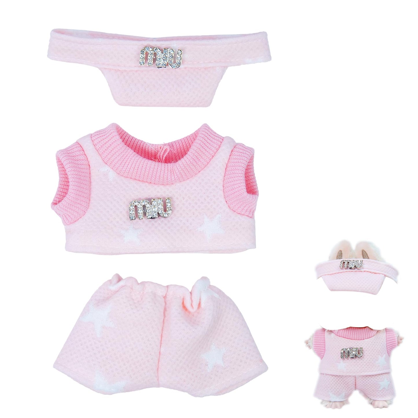 Tosygnb LAboo Doll Outfit Macarons Dolls Clothes enhanced Dolls Outfit with Accessories Stylish Clothes for Macarons Display & Photography (Pink)