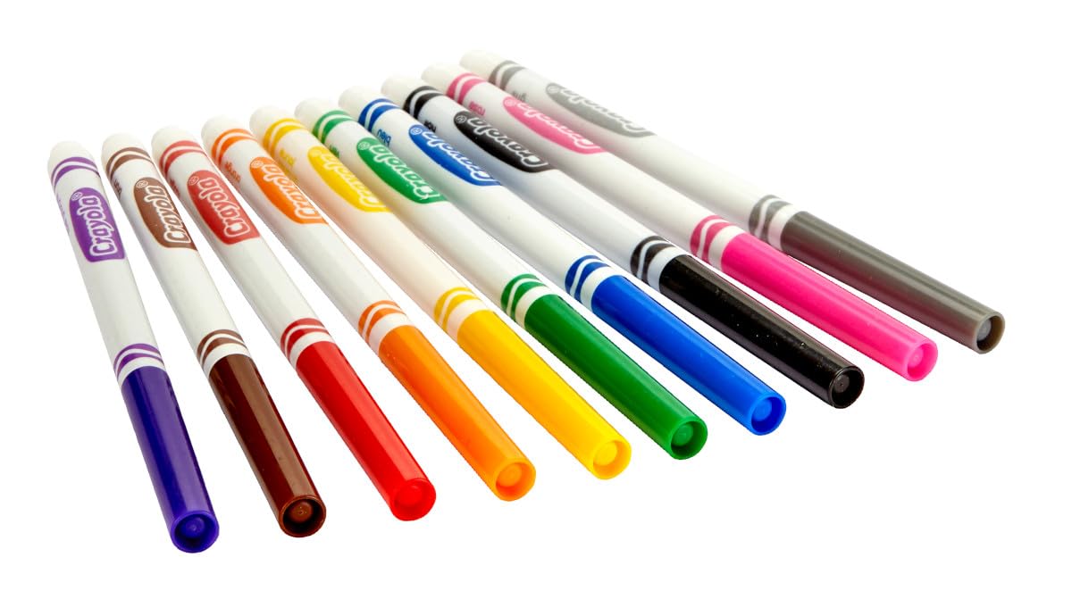 Crayola Fine Line Markers Bulk, School Supplies for Kids, 12 Marker Packs with 10 Colors, Multi