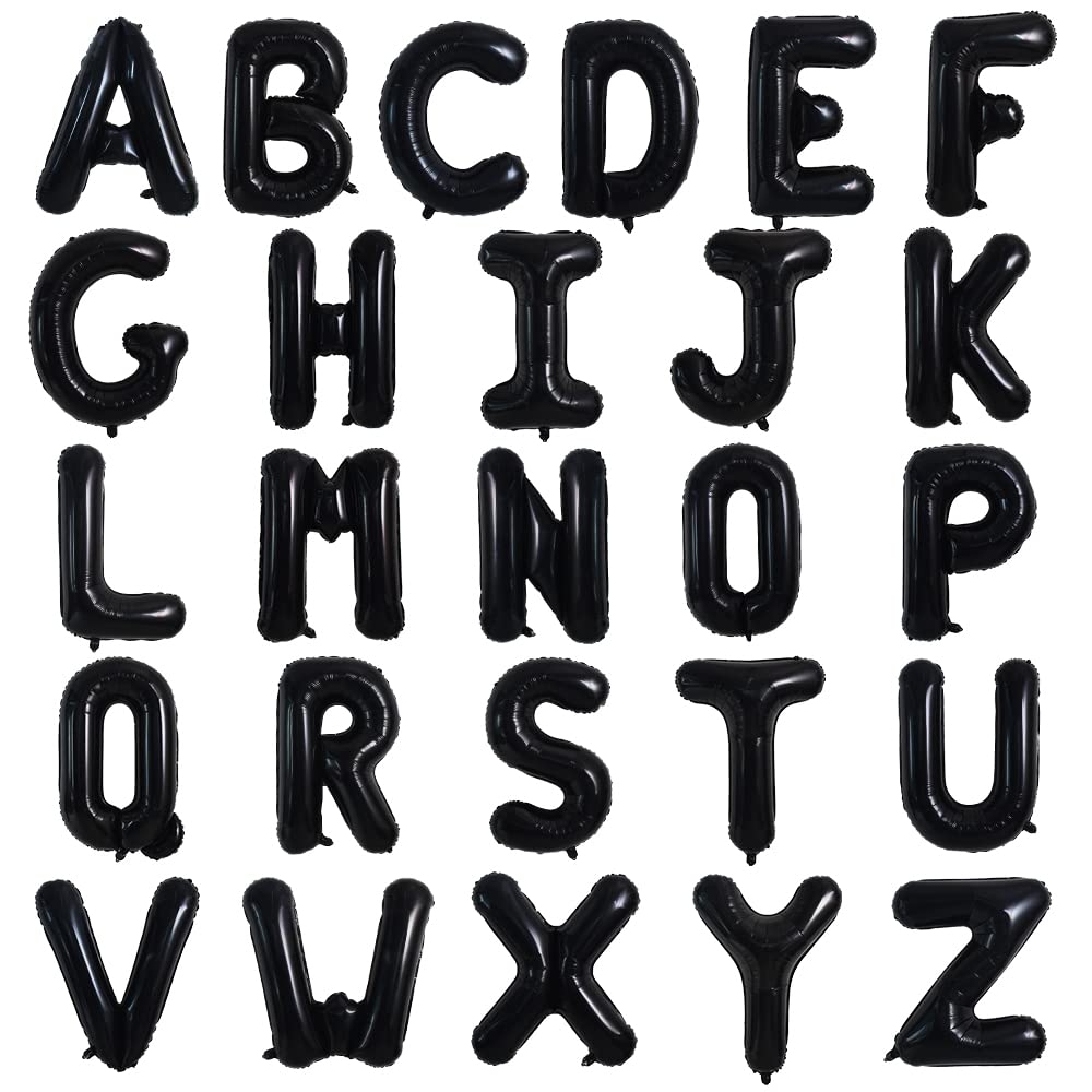 Toniful 52 Pieces 16 Inch Cream White Letter A-Z Balloons,Custom Phrase Mylar Foil Alphabet Letter Diy Personalized Phrase Banne