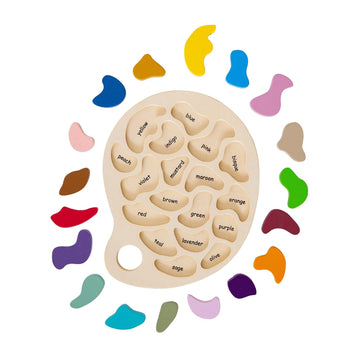 The Freckled Frog Artist Palette Puzzle - Wooden Puzzle For 3, 4 And 5 Year Olds - Practice Color And Shape Recognition - Presch
