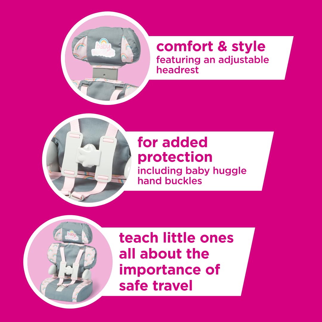Casdon Grey Car Booster Seat. Dolls Car Booster Seat For Children Aged 3+. Suits Dolls Up To 35Cm In Size