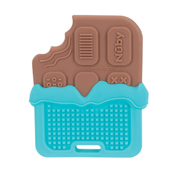Nuby All Silicone Chocolate Bar Teether for 3+ Months - Safe, Durable Silicone in Chocolate Bar Color