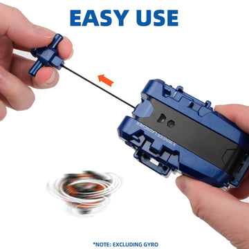 2 Pack X String Launcher, X Gyro Launcher Set for Players Battles, Only Work with X Right Spinning Tops (Blue + Black)