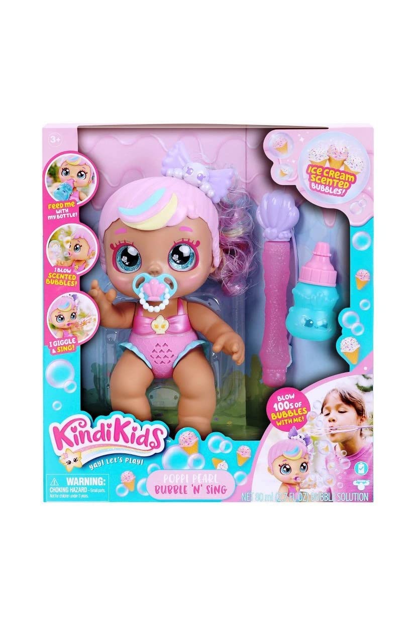 Kindi Kids Electronic 6.5' Doll And 2 Accessories - Poppi Pearl Bubble 'N' Sing