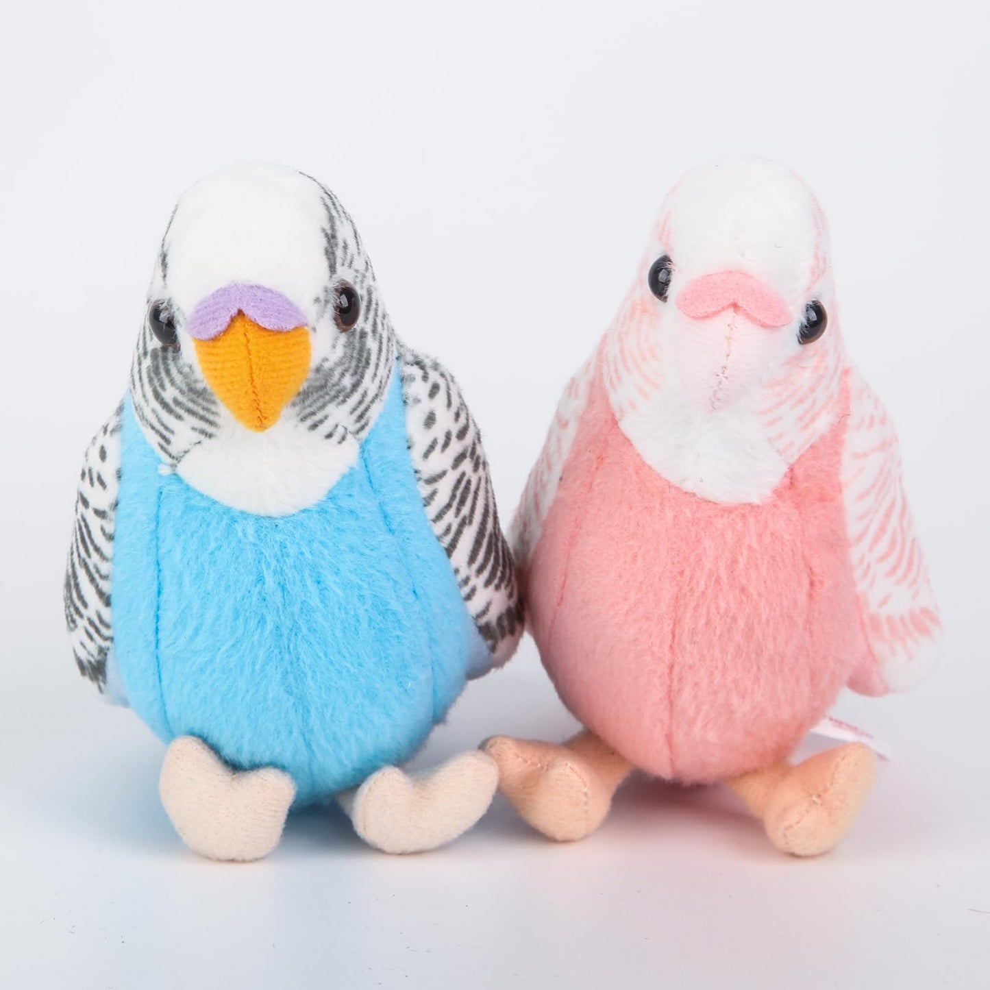 WQY GroceryShop 2Pcs Stuffed Parakeet Toy, 5.5 inches, Budgerigar Plush Toy, Parakeet Soft Toy, Stuffed Bird for Kids, Blue and