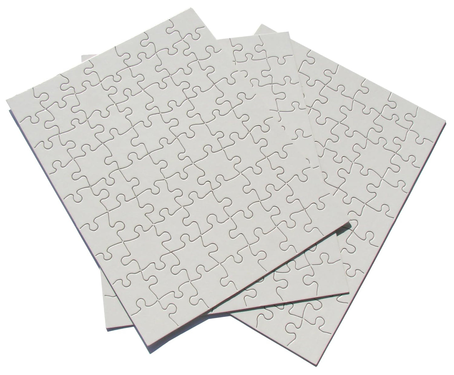 Inovart Puzzle-It 63-Piece Blank Puzzle, 24 Puzzles Per Package, 8-1/2' X 11', White