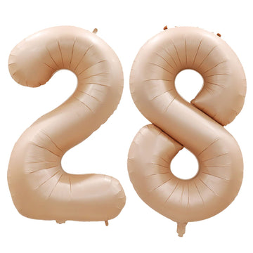 Goer Number 28 Balloons For 28Th Birthday Party Decorations,42 Inch Jumbo Foil Helium 82 Balloons For 82Nd Birthday Party Decoration (Caramel)