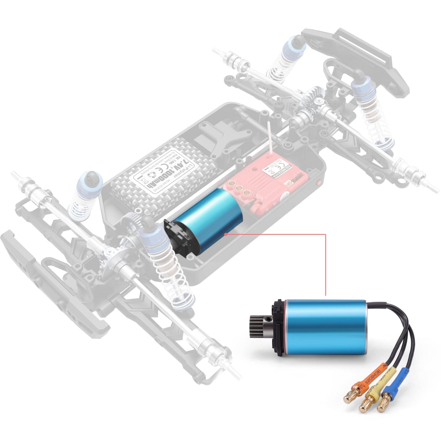 Haiboxing 1/18Th Scale Rc Cars Spare Parts Brushless Motor With Motor Pinion W/Set Screw Apply To 18859A (M1904 & M1905)