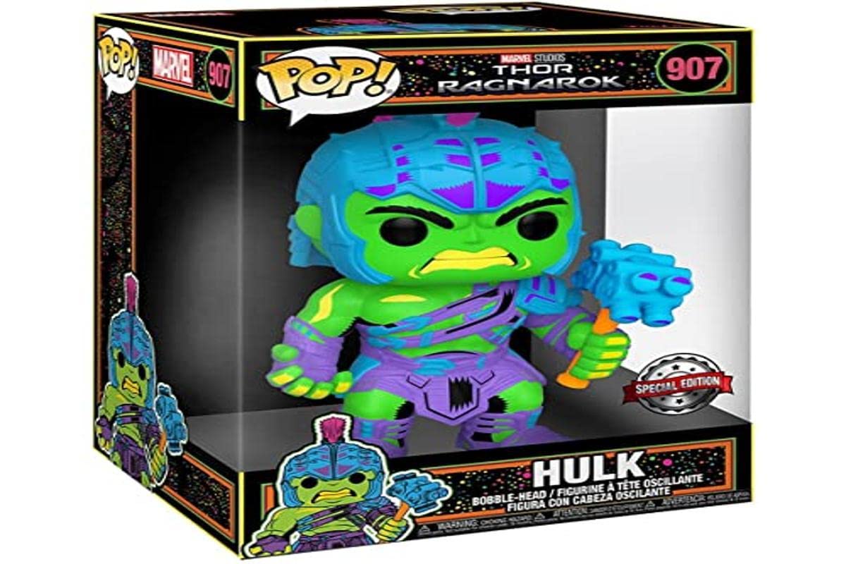 Funko Pop! Jumbo Marvel Thor Ragnarok #907 Hulk Black Light Target Exclusive,134404,10 Inches
