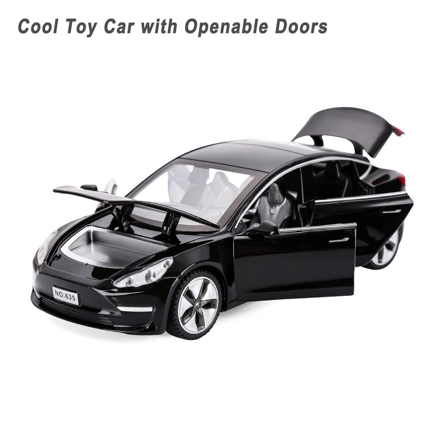 Toy Car Model 3 Diecast Metal Model Cars Pull Back car for Boys and Girls Age 3 - 12 Years Old (Black)