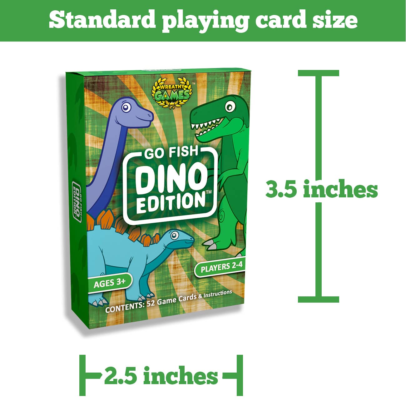 Wreathy Games - Go Fish Dino Edition Card Game Deck - Ages 3 And Up