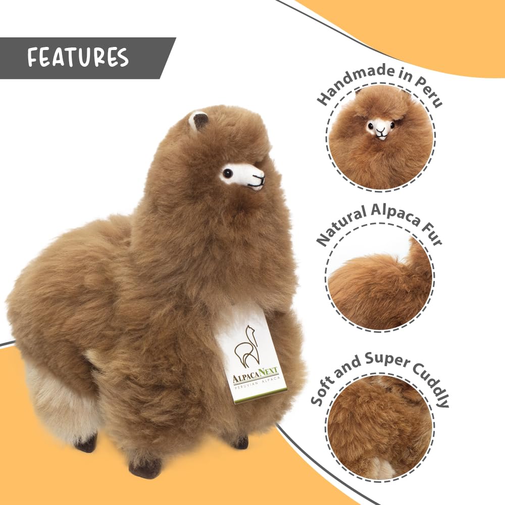 Alpacanext Llama Stuffed Animal - 12 Inch. Cute, Soft And Cuddly Alpaca Plush Toy Handcrafted On Real Alpaka Natural Fur, (12 In