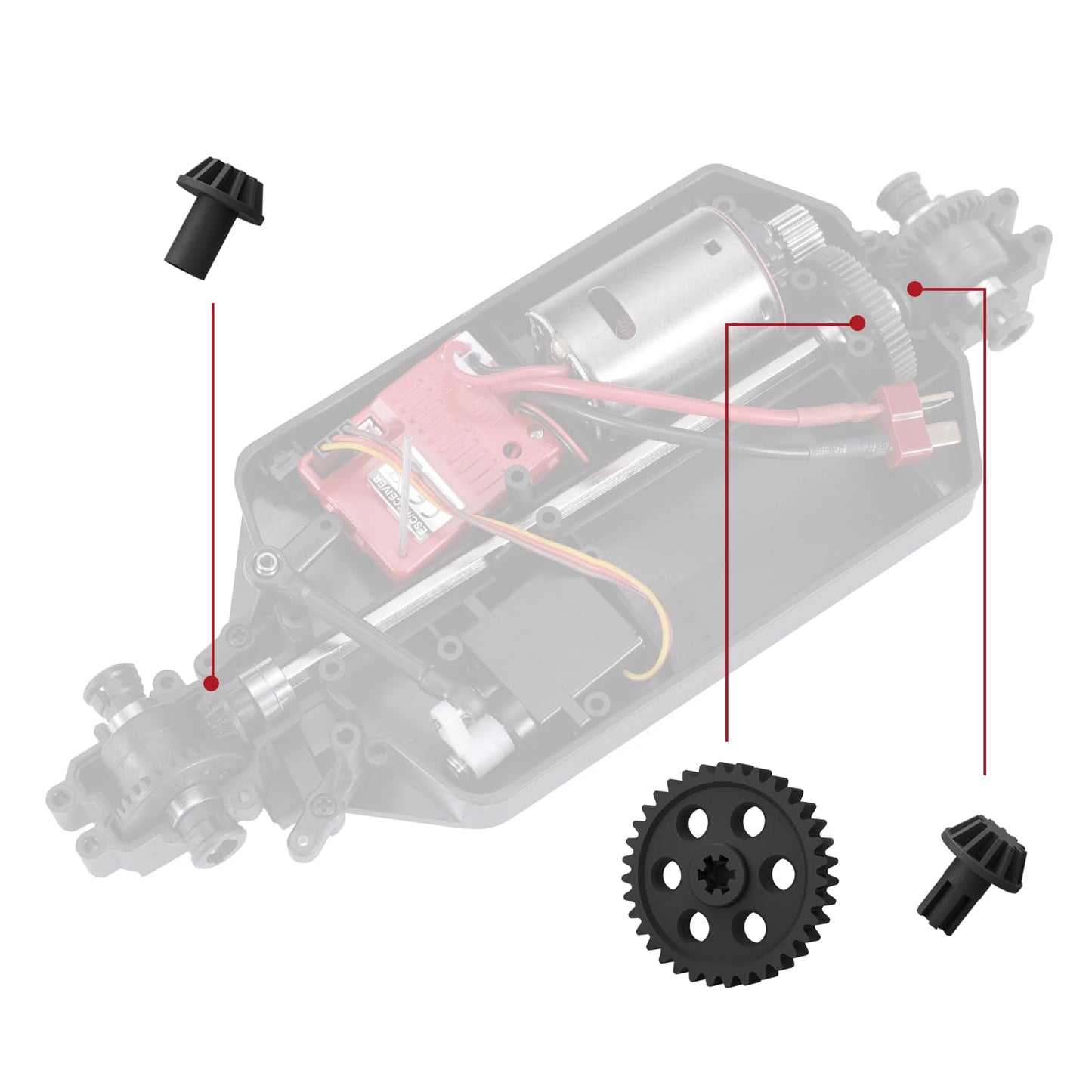 Haiboxing 1/18Th Rc Car Spare Parts Spur Gear & Drive Pinions Apply To 2020 Version 18858 & 18868& 18859 (M1812)