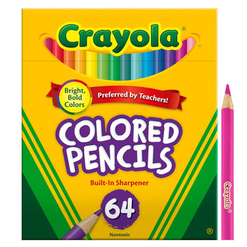 Crayola Mini Colored Pencils (Colors May Vary), Coloring Supplies For Kids, 64 Count, Gift