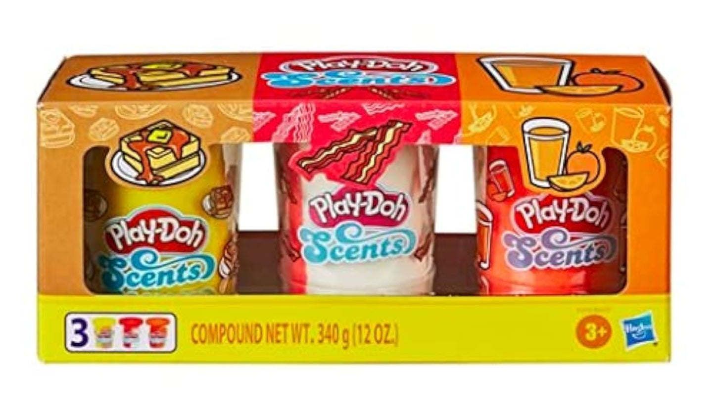 PLAY-DOH: SCENTS - Breakfast Scented Modeling Compound for Kids 3 Years and Up | 3 Pack | 4 OZ Containers | Non-Toxic