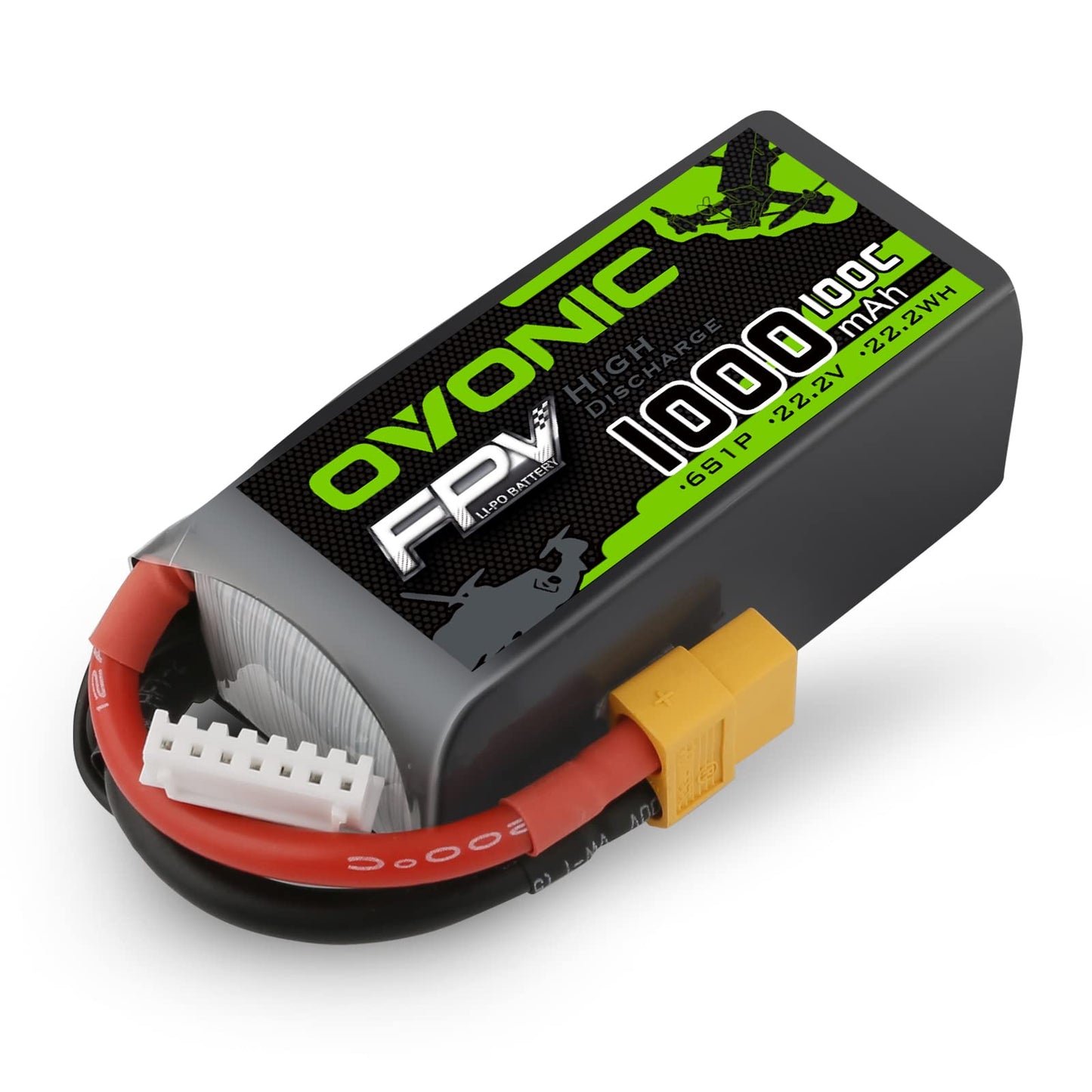 OVONIC 6s Lipo Battery 100C 1000mAh 22.2V Lipo Battery with XT60 Connector for RC FPV Racing Drone Quadcopter