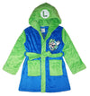 Super Mario Little/Big Boys' Soft Hooded Fleece Sleepwear Bathrobe - Plush Robe For Kids, Luigi, 10/12