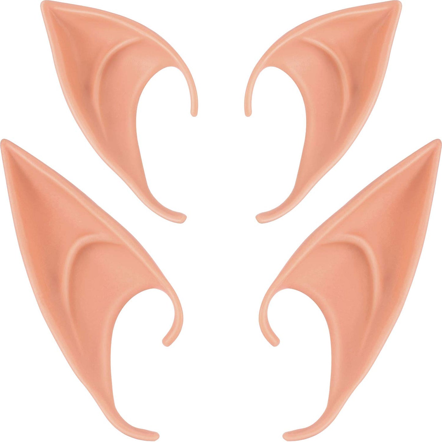 Bbto 2 Pairs Halloween Latex Elf Ears Cosplay Masks Fairy Gnome Ears, Nature Color