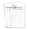 Wybgno Wedding Shower Games Cards - Advice for Newlyweds, 5x7 inches, Minimalist White, Paper, Perfect for 25 Guests