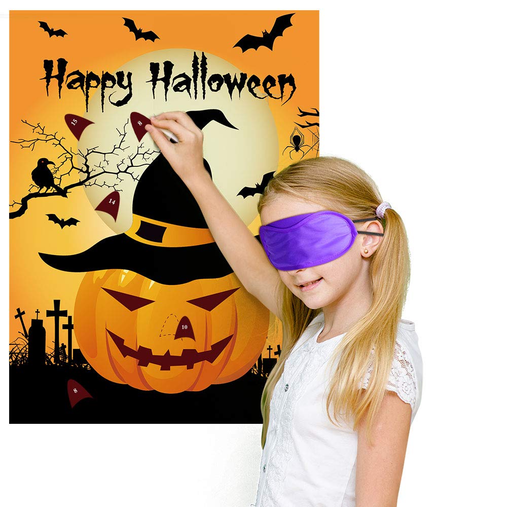 Tuparka Pin The Nose On The Pumpkin Halloween Party Games With 24 Noses And 20Pcs Halloween Balloons For Halloween Party Favors, Halloween Decorations