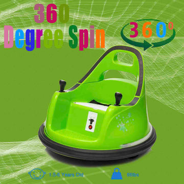 Luibas 12V Electric Ride On Bumper Car, Baby Bumping Toy Car Gifts - Electric Vehicle W/Remote Control, Music, Bright Led Lights