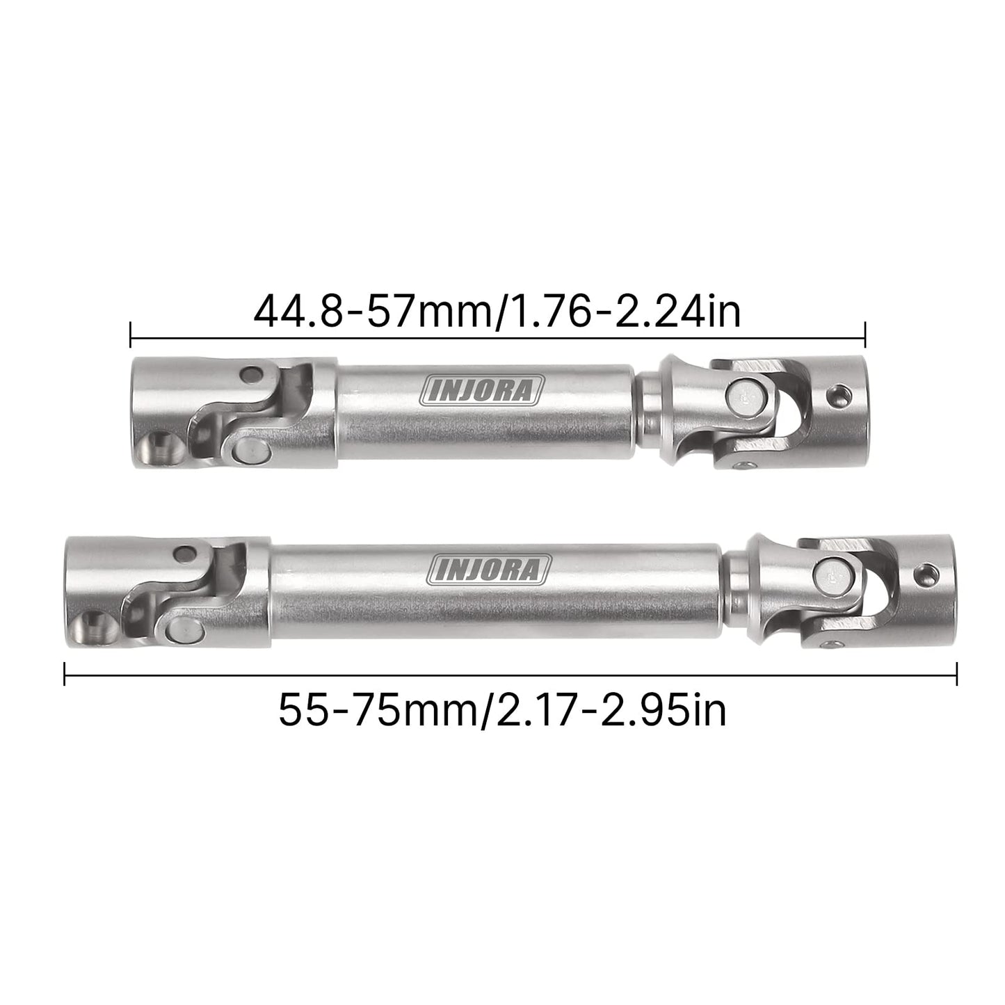 INJORA Steel Drive Shaft 2Pcs Center Drive Shaft for Axial SCX24 AXI00002 JLU AXI00001 C10 Bronco AXI00006 Upgrate Parts