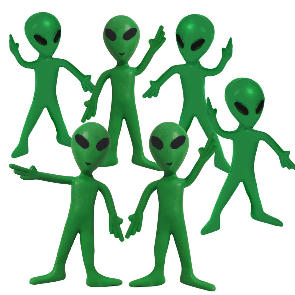 Artcreativity Bendable Alien Figures, (Set Of 12) Flexible Men, Birthday Party Favors For Boys And Girls, Stress Relief Fidget Toys For Kids And Adults, Goody Bag Stuffers, Piñata Fillers
