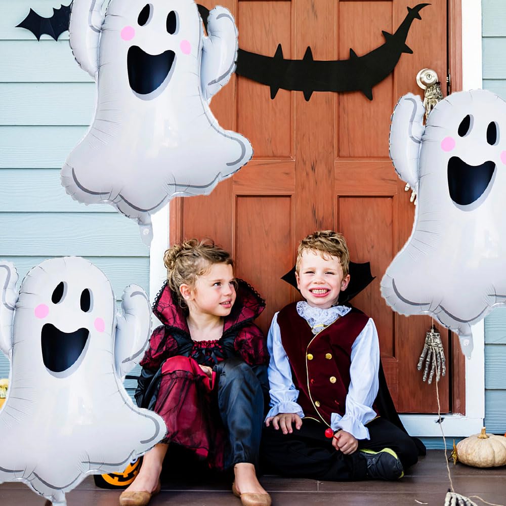 Hadckja Ghost Balloons White Ghost Halloween Balloons Ghost Foil Balloons For Ghost-Themed Party Supplies Decorations Halloween