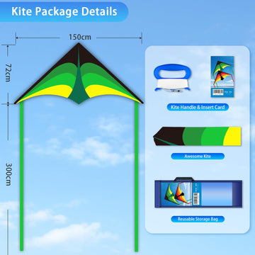 YFAFENGS Large Delta Kite for Kids & Adults - Easy to Fly Outdoor Kites for Kids Ages 8-10, Perfect for Beach & Family Activitie