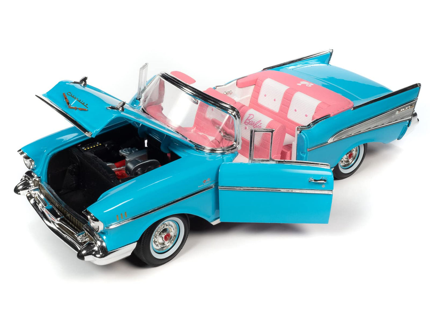 AW AUTO WORLD Barbie 1957 Chevy Bel Air Model AWSS135 - Plastic Factory Color Collectible Diecast Car