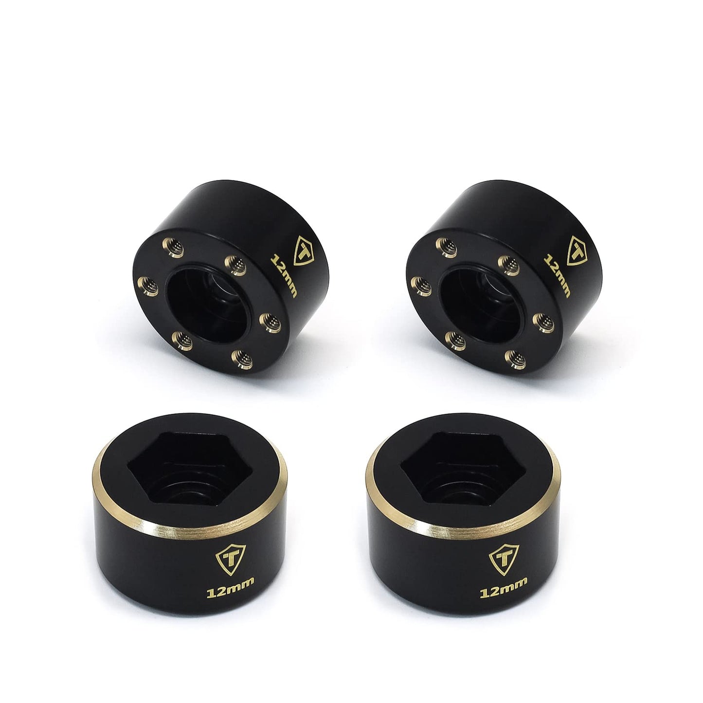 Treal 1.9 Wheel Hubs Brass Weights 9Mm/12Mm/15Mm/18Mm Widen Adapters Compatible With 1/10 Rc Crawlers (12Mm)