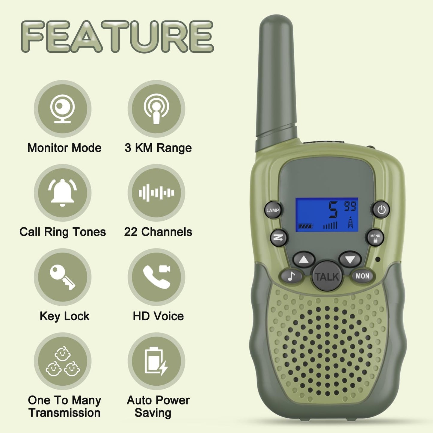 Kids Walkie Talkies Rechargeable For Boys Girls, Selieve 2 Way Radio 22 Channel 3 Miles Range Hd Voice Handheld Walky Talky Toy,