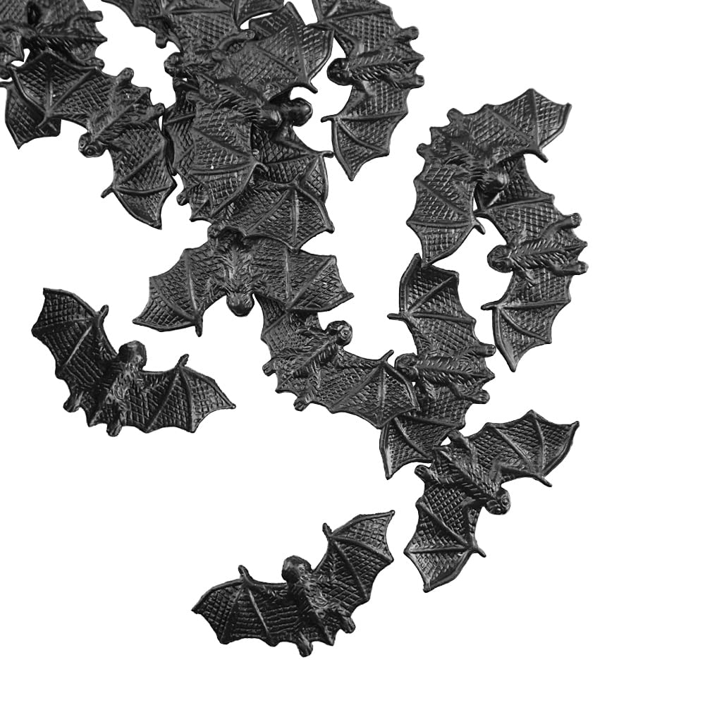 Saktopdeco 40 Pcs Black Bats Halloween Decoration Mini 3D Bat Plastic Toy Party Favor Artificial Bats For Crafts Creepy Scary Prank Toys