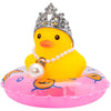 Wonuu Car Duck Rubber Duck Car Ornaments Duck Car Dashboard Decorations With Cute Headband Swim Ring Necklace Sunglasses, C-Male Crown&Pearl&Pink