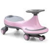 GLACER Wiggle Car Just Twist Swing Car with Flashy PU Wheels No Battery Gears or Pedals Wiggle Bike Easy to Ride Indoor Outdoor Ride on Toy Gift for Boys & Girls Aged 3 Years Old and up (Pink)